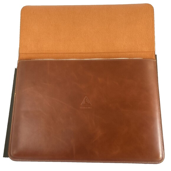 Leather Laptop Case Envelope Tan Color Compatible for Macbook Air 13" NEW - Picture 4 of 11
